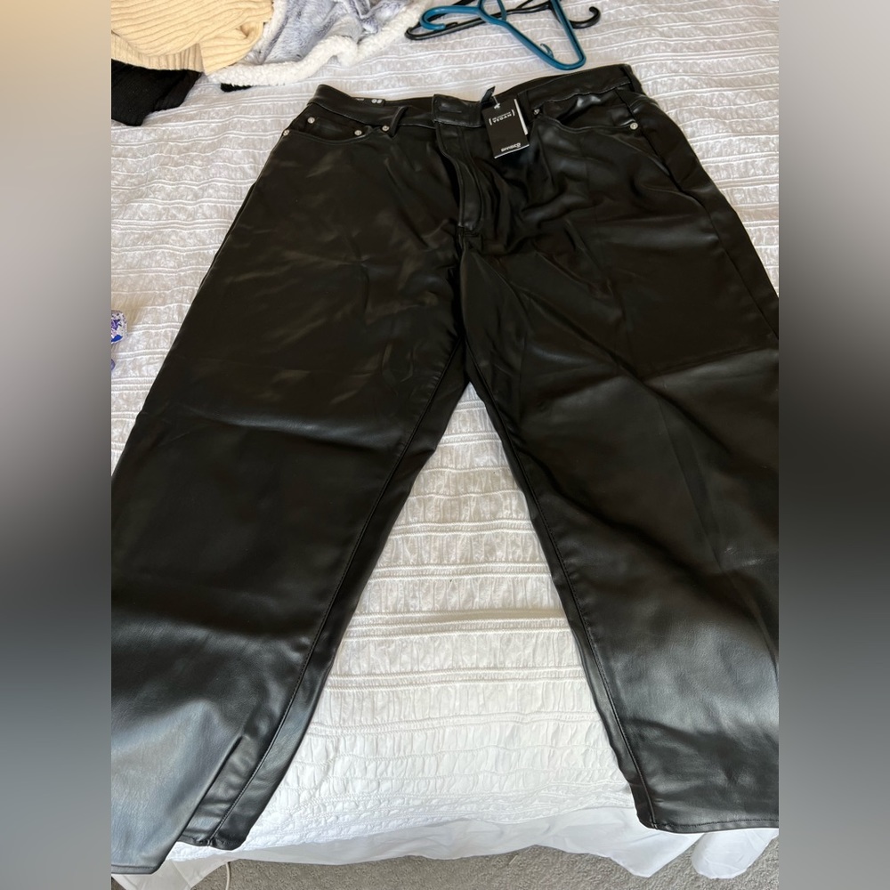 H&M divided faux leather pants